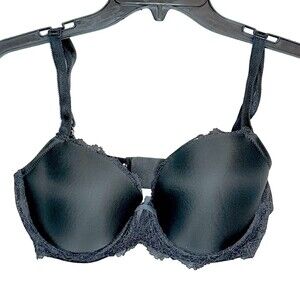 Victoria's Secret Dream Angels Bra Womens 32DD Black Lined Demi Underwire